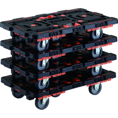 日本中山TRUSCO  BT700KJ3-E100T-M4  統(tǒng)一買(mǎi)入連接式樹(shù)脂制平臺(tái)車(chē)甲殼蟲(chóng)700X450自在3輪?wèn)艡诠潭ǖ拟F焊4臺(tái)套裝