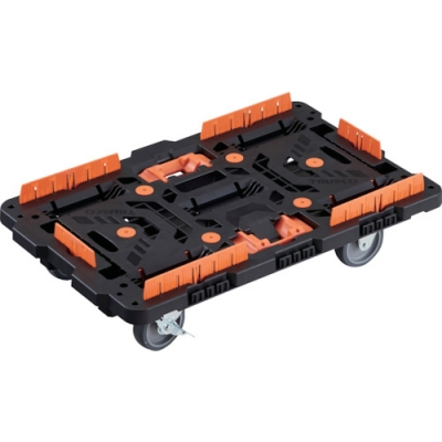 日本中山TRUSCO  BT700KJ3S2-E100T  連接式樹脂平臺車甲殼蟲700X450自在3輪內(nèi)2輪擋塊用柵欄固定的釬焊