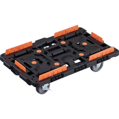 日本中山TRUSCO  BT700KJ3S2-E100  連接式樹脂平臺(tái)車甲殼蟲700X450自在3輪內(nèi)帶2輪擋塊帶柵欄